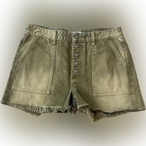 We The Free Jesse Carpenter High Waist Olive Shorts Size 25
